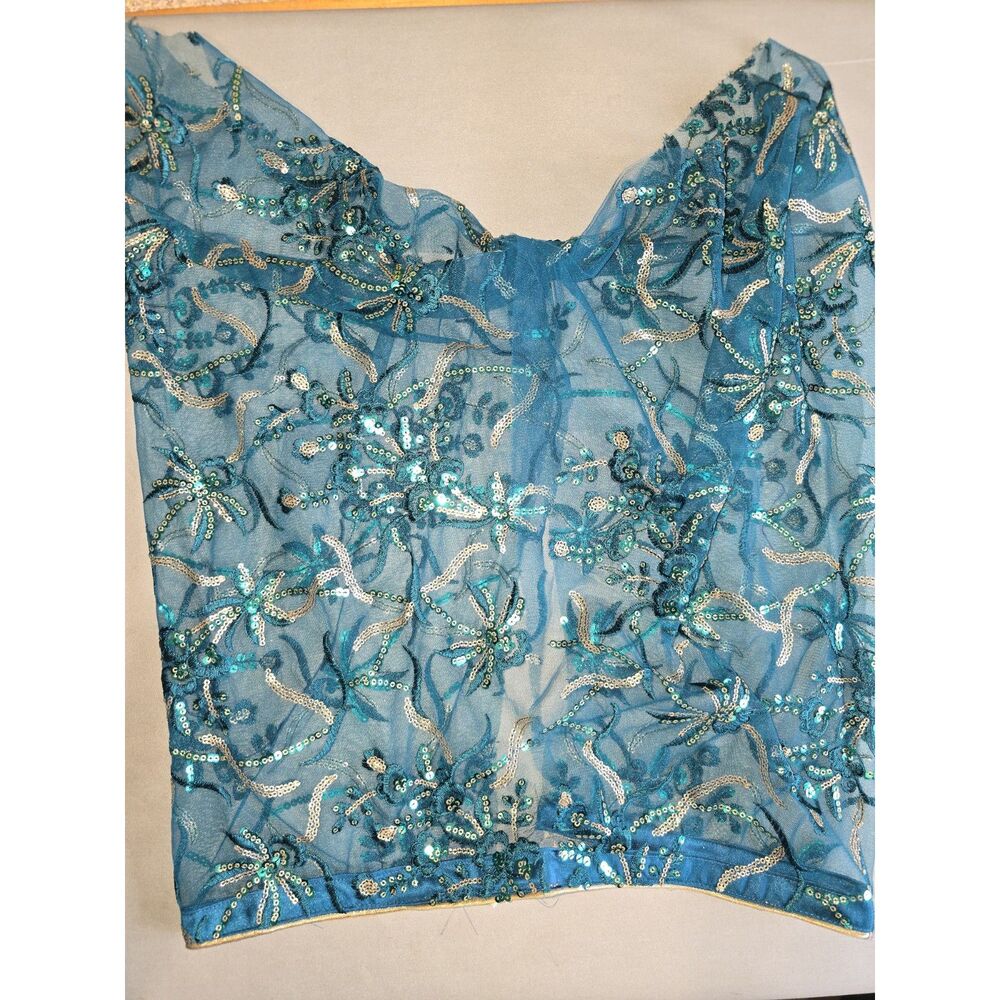 Anarkali Flared Gown - Teal - Picture 12 of 12